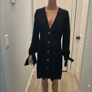 Elegant Black Button-Down Dress